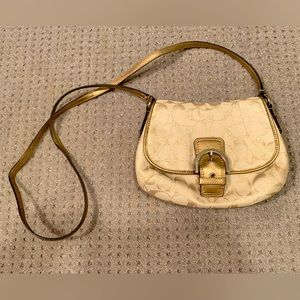 👜✨❤️ COACH Signature Coated Canvas Brass CROSSBODY BAG Authentic 👜✨❤️